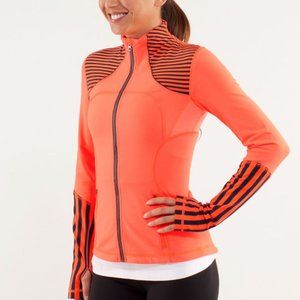 Lululemon Zip-Up Forme Jacket Classic Stripe Light Flare Inkwell Size 6 Pink